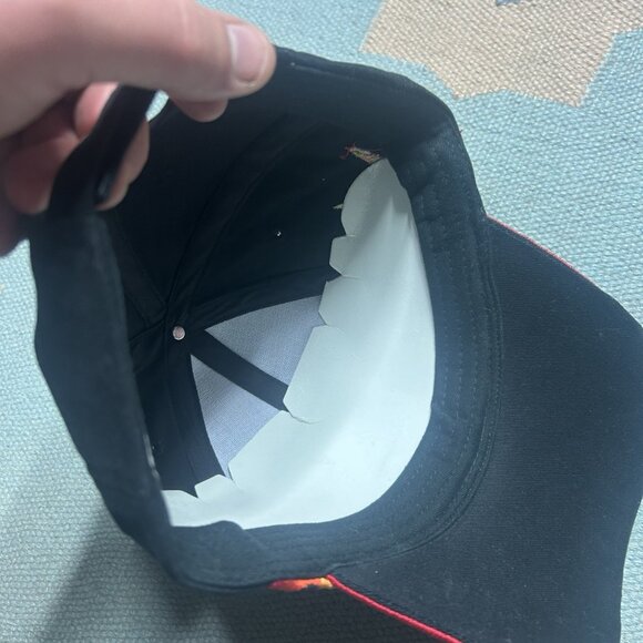 Vintage Strapback hat cap sin city Las Vegas flames fire y2k skater black - Picture 6 of 7